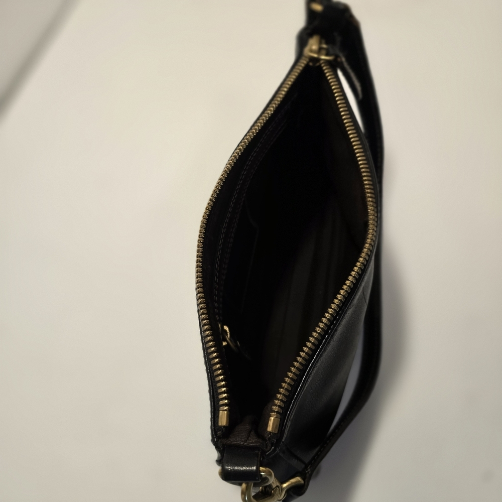 Coach Black Leather Shoulder Bag with Gold Hardware - Picture 10 of 12